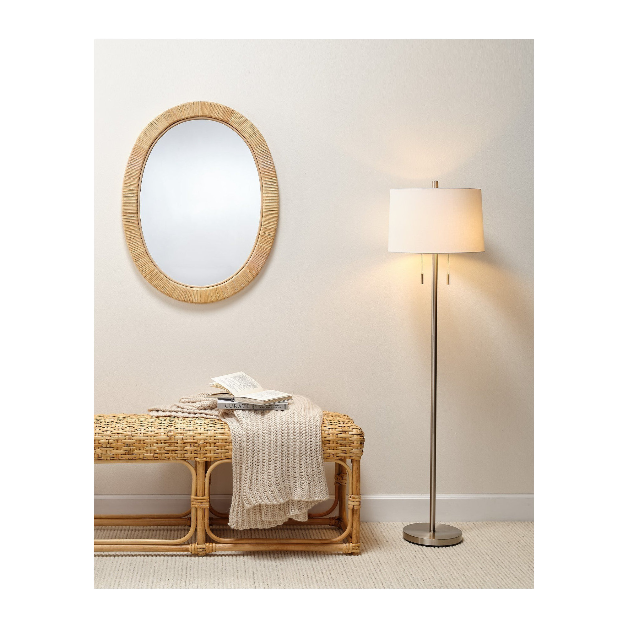 Senn 64'' Dimmable Floor Lamp, Matte Silver