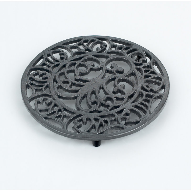Metal Round 1 Piece Trivet, Graphite