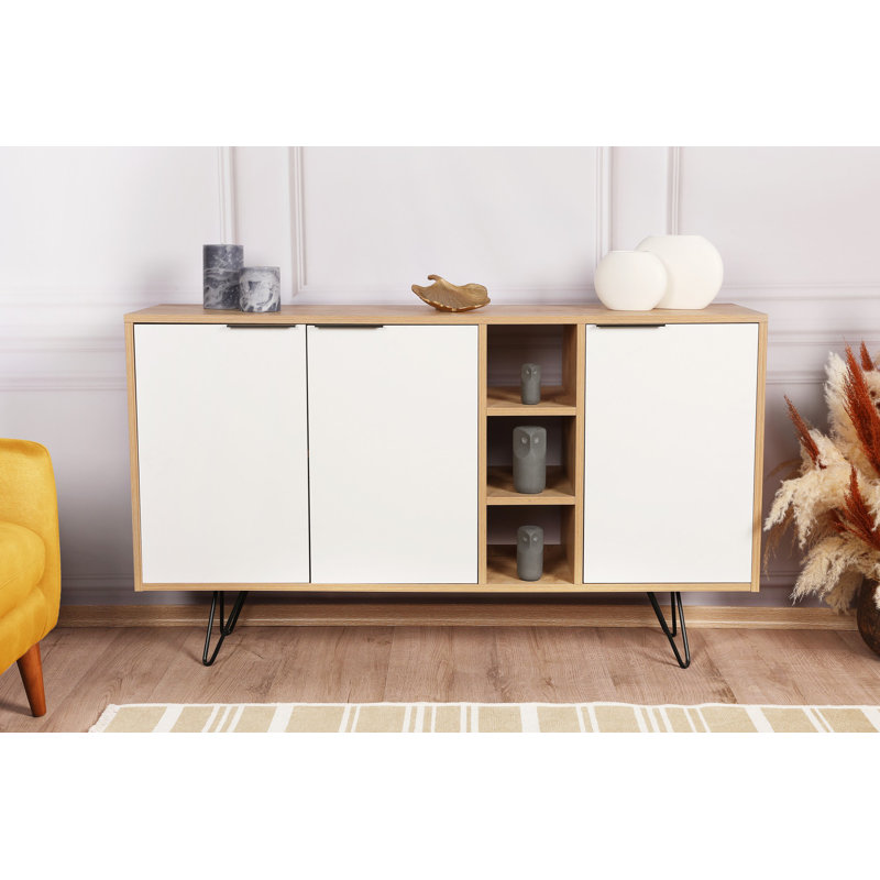 Decortie 83cm Sideboard, Oak/White