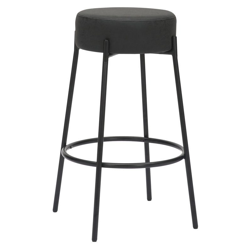 Rogina Upholstered Counter Stool, Dark Grey