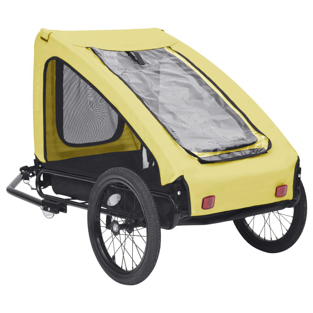vidaXL Pet Trailer - Yellow & Black - Steel/Polyester - 40kg Capacity - Image 3
