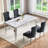 Luxurious Dining Table, 70” Dining Room Table, Rectangular Faux Marble Kitchen Table For Dining Room Family Gatherin-112290395-112290396-112291068