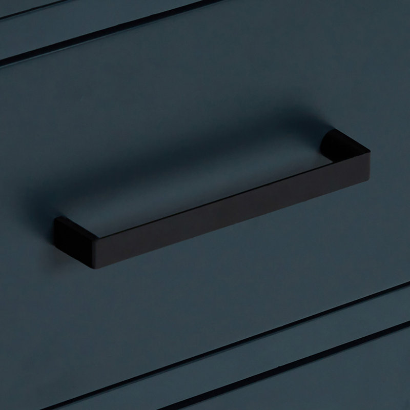 60" Single Sink Bathroom Vanity, Midnight Blue, Matte Black