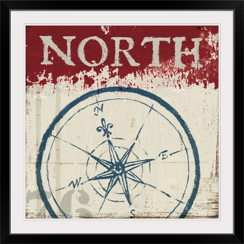 'Nautical I Graphic Art Print, 16" H x 16" W x 1.5" D, Canvas