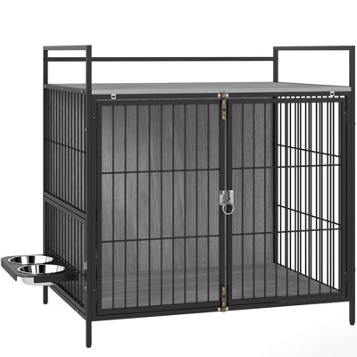 Wood Pet Furniture Style Crate with 2 Doors