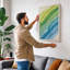 Flowing Waves Abstract 1 Piece Wrapped Canvas Wall Art-344279877-344279878