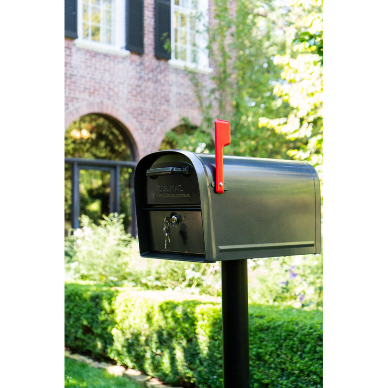 Oasis 360 Post Mount Locking Mailbox Pewter, Pewter