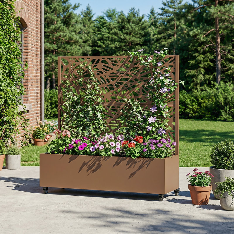 Boîte à fleurs Eurel, H 47 po x l 47 po x P 16 po, Brun
