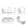 67 Inch Freestanding Solid Surface Soaking Bathtub Matte White 25S16-17PS