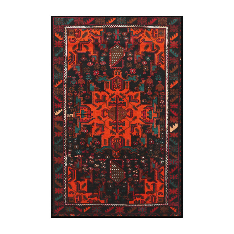 Tapis orange Southwestern, Rectangle 5 pi x 7 pi