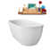 67" Streamline Soaking Glossy White Freestanding Tub and Tray With Internal Drain