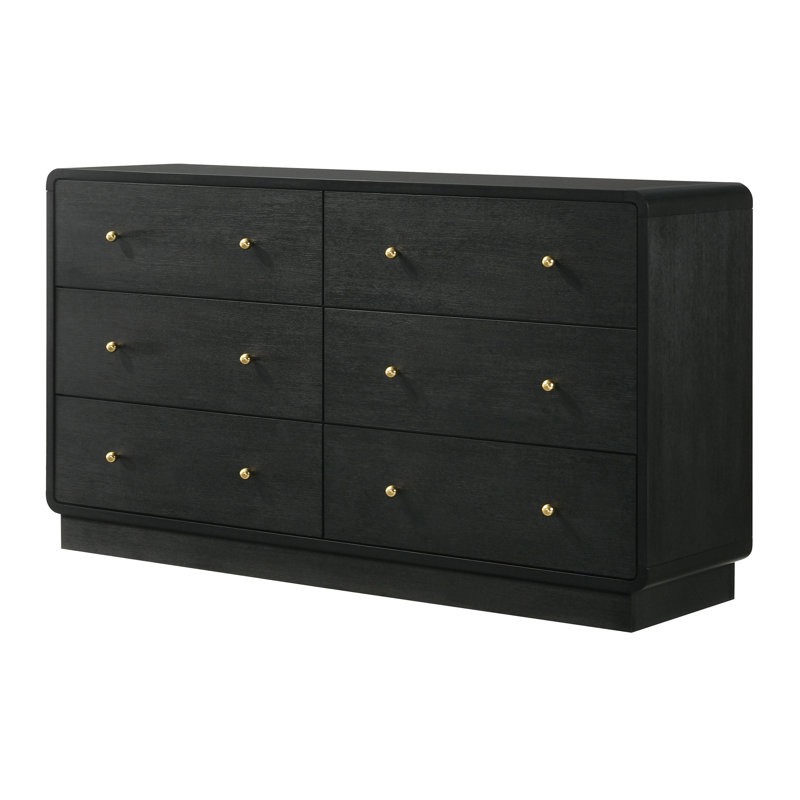 Commode 6 tiroirs noire