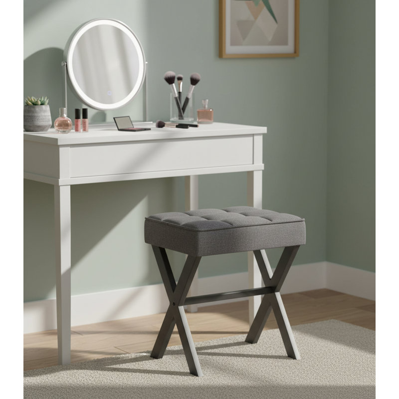 Metal Accent Stool, Gray