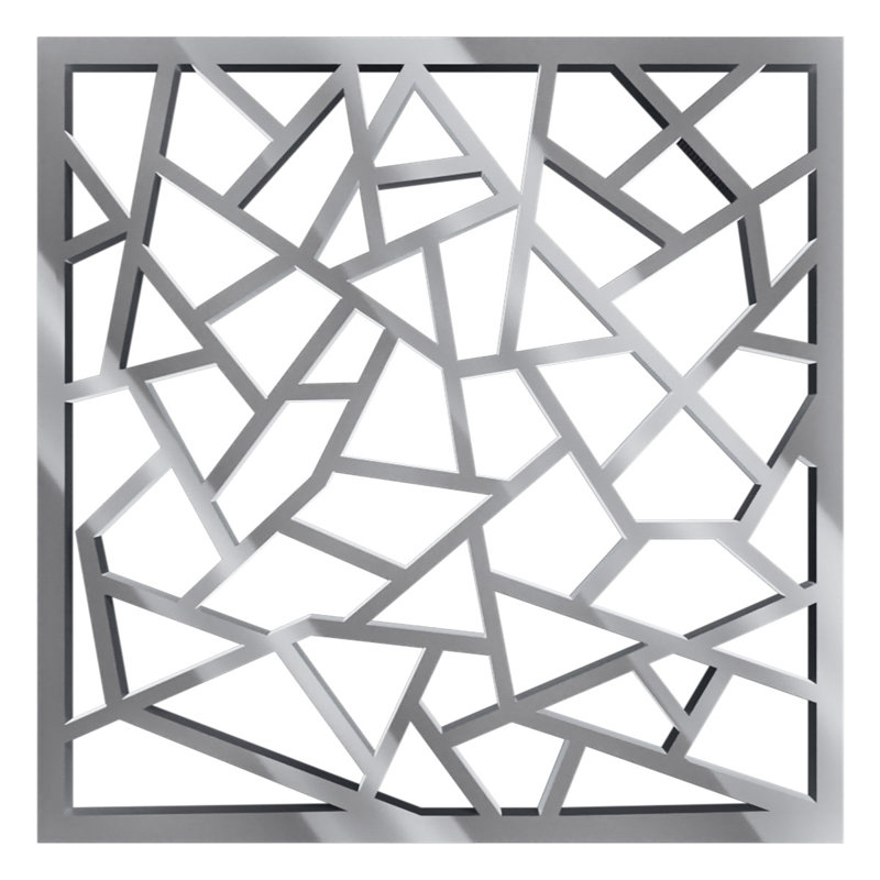Très petits panneaux muraux décoratifs en acrylique Venice, l 7 3/8 po x H 7 3/8 po x T 1/8 po, miroir argent, Argent argent