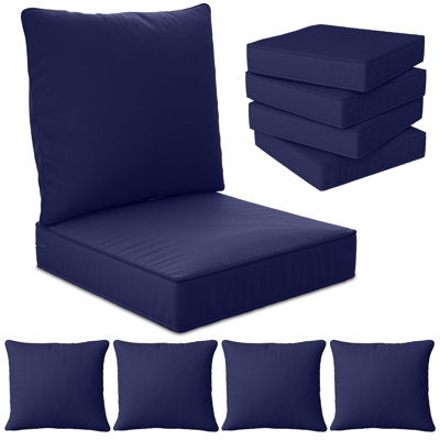 Ensemble de 4 coussins de siège profond 24 po x 24 po x 6 po pour l'extérieur