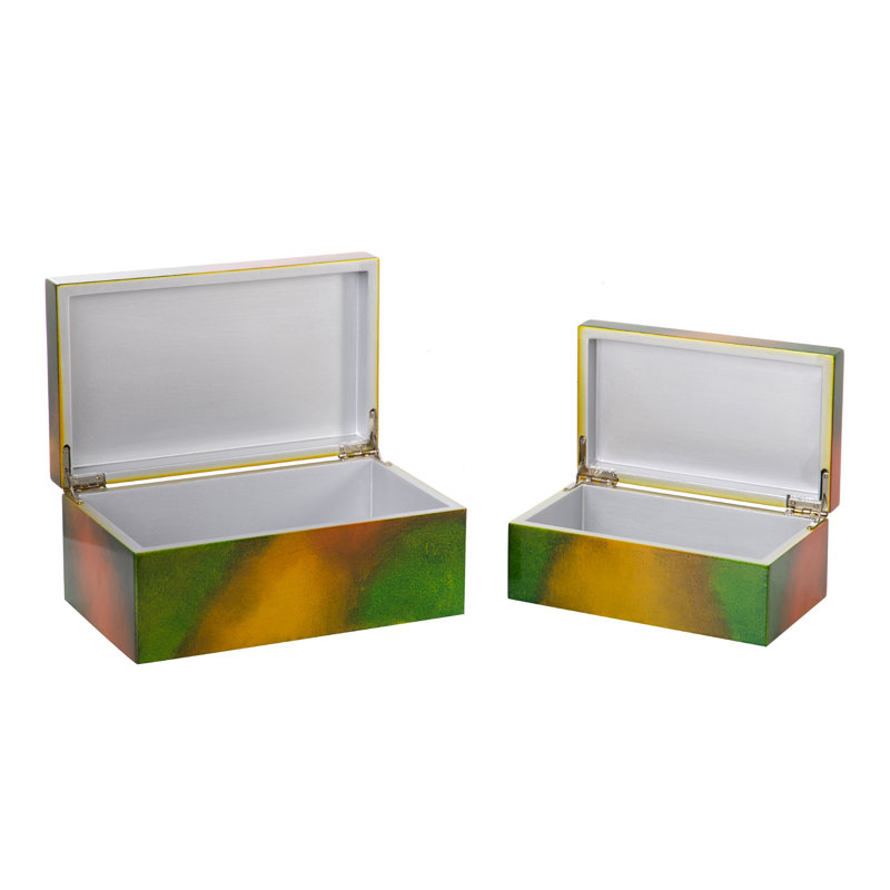2 Piece Lacquer Decorative Box Set