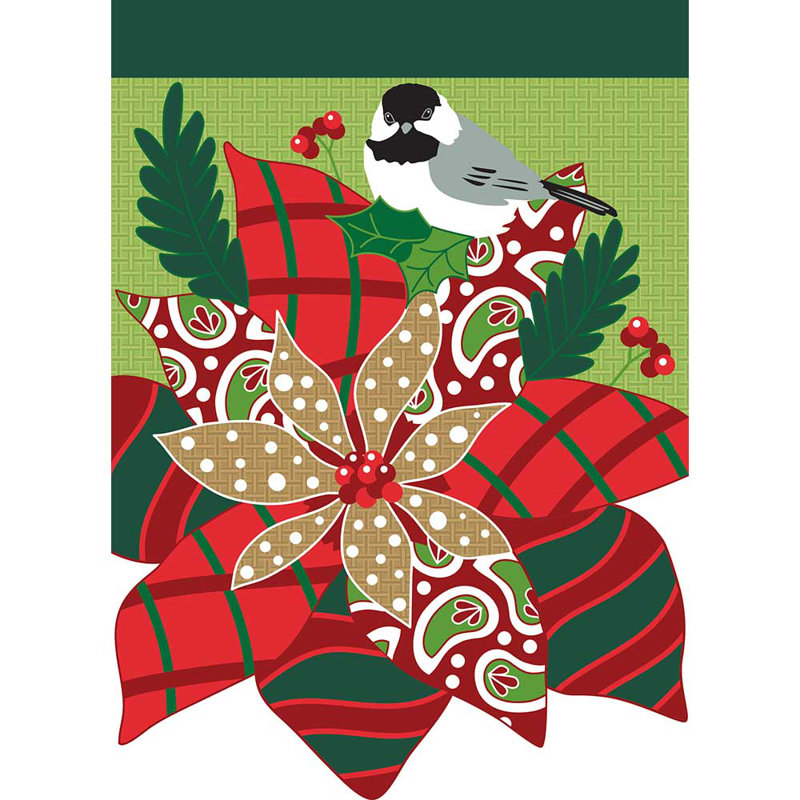 Double Sided 18 in. H x 13 in. W Polyester Christmas Garden flag