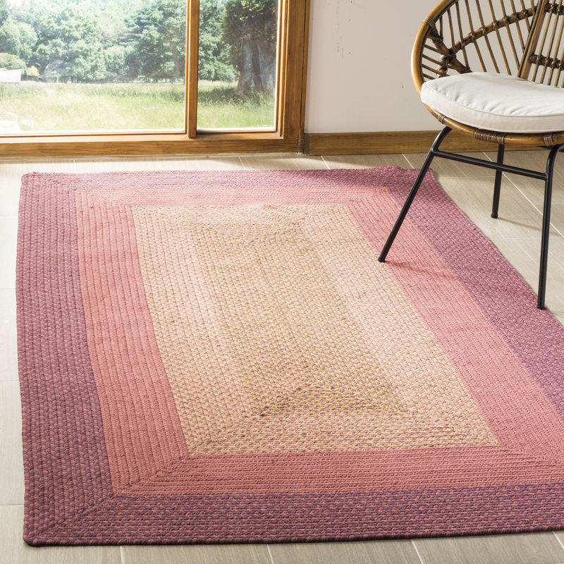 Tapis rayé en coton tissé à la main Georgina, Rectangle 8 pi x 10 pi