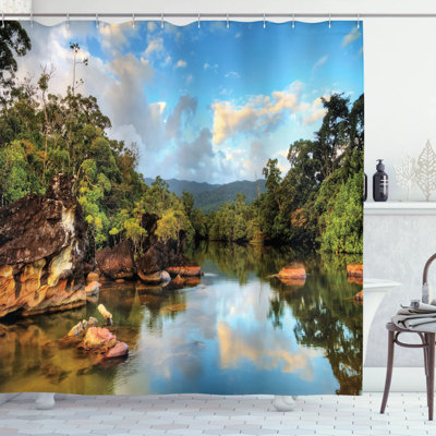 Shower Curtain with Hooks Included