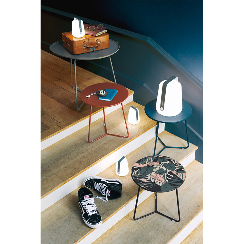 Cocotte Outdoor Round Side Table, Acapulco Blue, 14" H x 13.5" L x 13.5" W