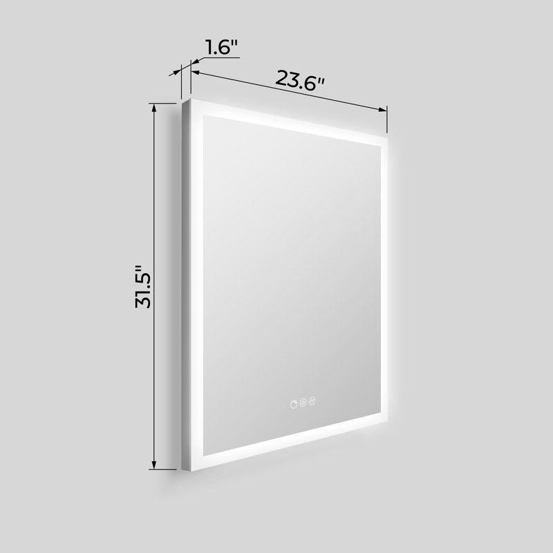 Streamline Rectangular Frameless LED Bathroom Vanity Mirror with Defogger, Dimmability, Color Temperature Change