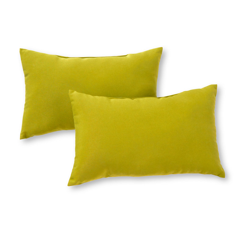 Henrich Indoor/Outdoor Striped Lumbar Pillow, Kiwi