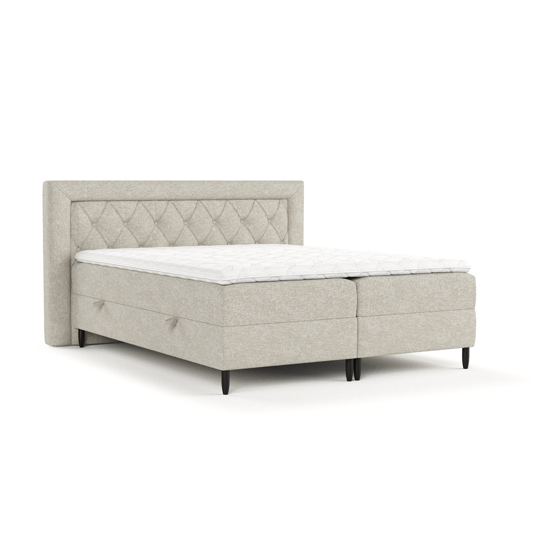 Elegantes Boxspringbett Avani mit Taschenmatratze und Visco-Topper