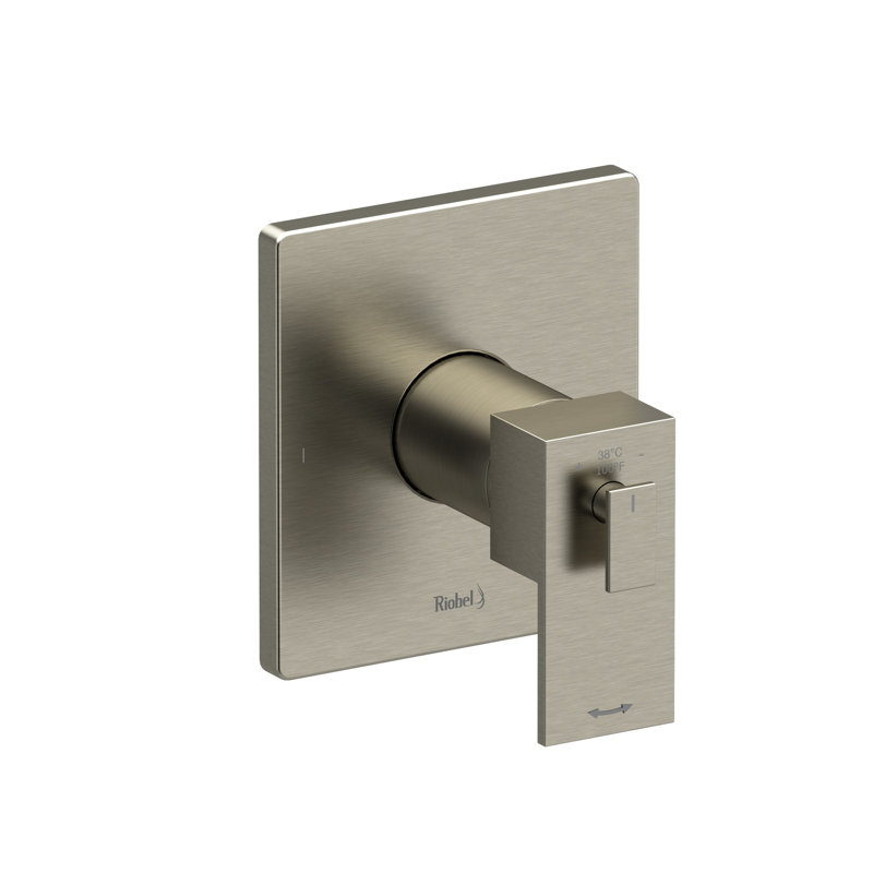 Garniture thermo-équilibrée 1/2 "avec 2 fonctions Kubik, Nickel brossé