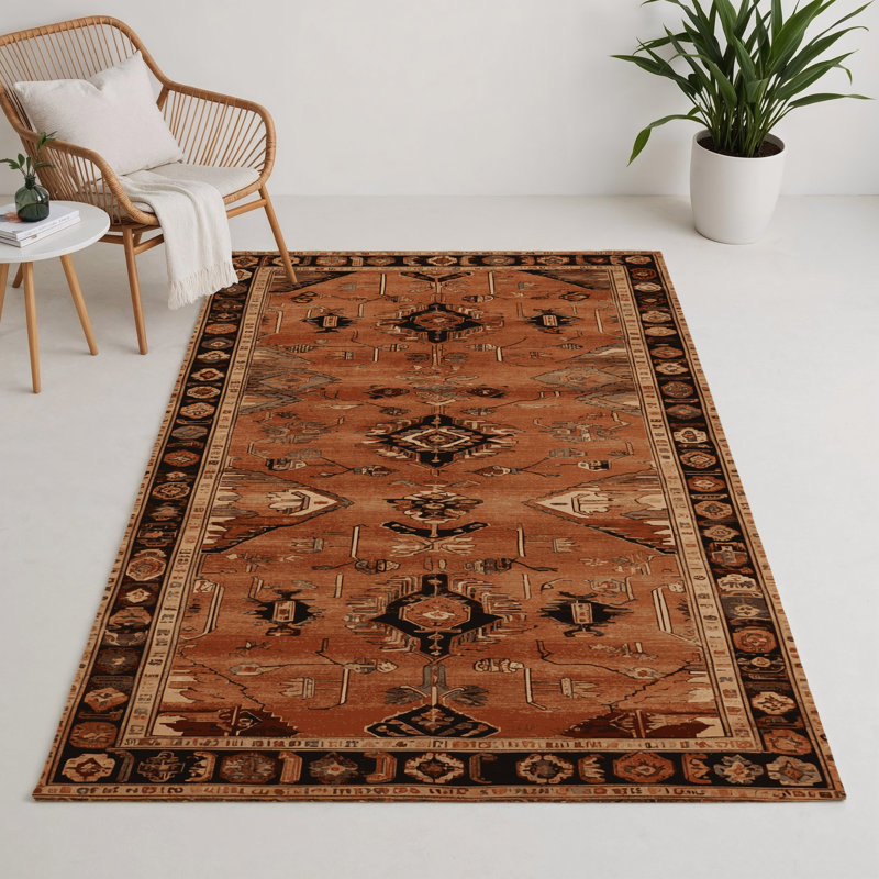Turkish Brown Indoor and Outdoor Area Rug, Rectangle 9' x 12'