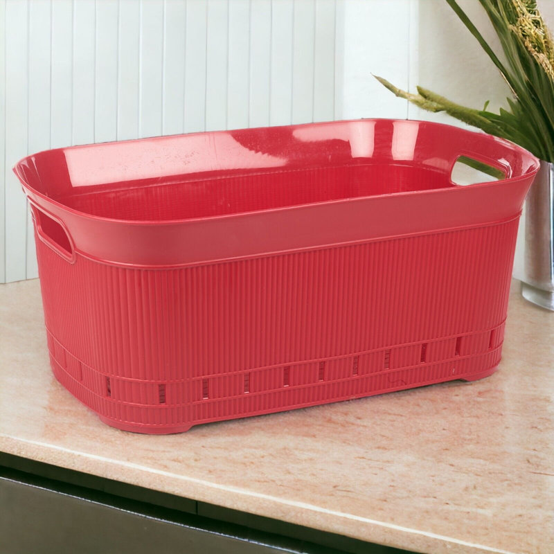 Rebrilliant Plastic Decorative Basket, Red