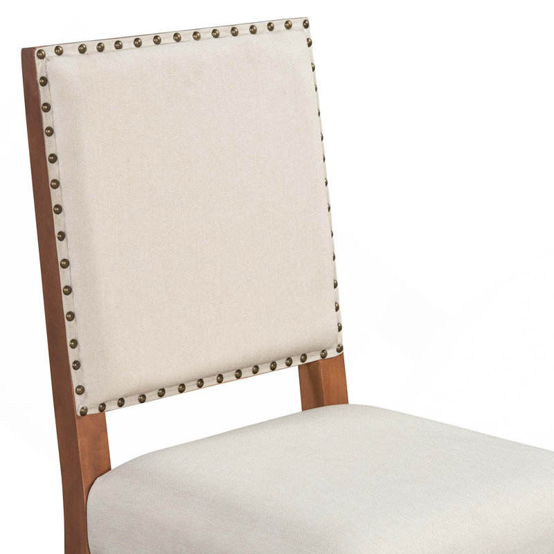 Ensemble de table de salle à manger 5 pièces, table de salle à manger ronde minimaliste avec 4 chaises rembourrées en bois massif
