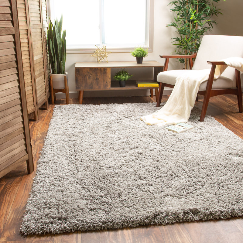 Tapis argenté à poils longs Ambriz, Rectangle de 2 pi x 3 pi