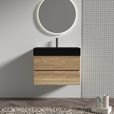Doreli Mid-Century Modern Wall-Mounted Vanity with Sustainable Materials and Silent Soft-Closing Drawers