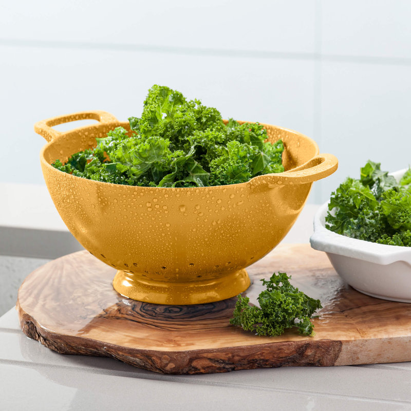 Premium Melamine Colander, 11cm H x  20cm W, Mustard
