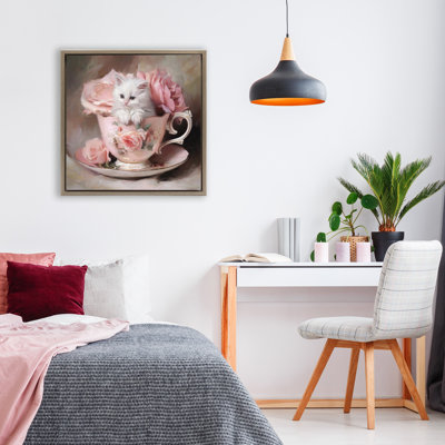 Cadre flottant «Little Teacup Kitten» par Tina LeCour
