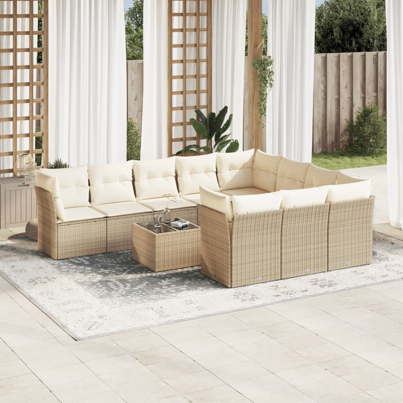 Ensemble de canapé de jardin Vidaxl PE