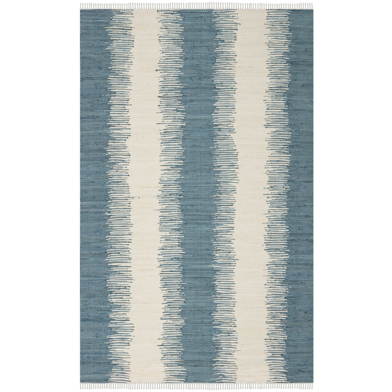 Lady Lake Abstract Cotton Hand Woven Area Rug, Rectangle 91 x 152cm