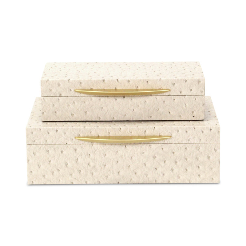 Ensemble de boîtes rectangulaires Canorus, Crème, crème