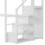 Lit mezzanine double avec bureau, escalier, garde-robe, éclairage et station de charge