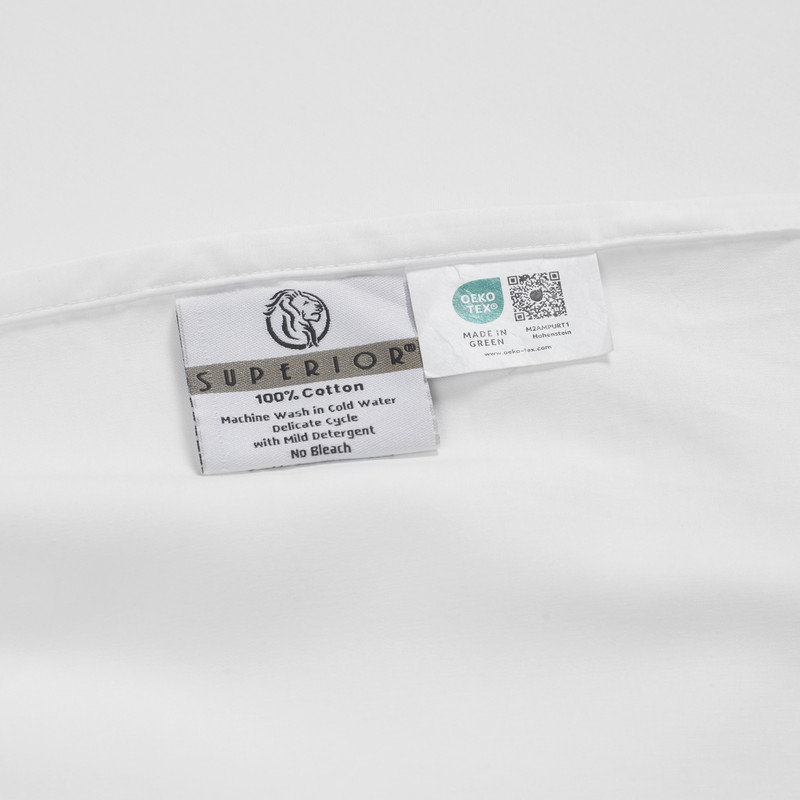 Ensemble de draps en coton Apus, Ensemble de draps très grand californien avec 2 t, Blanc, Convient jusqu'à 15 po