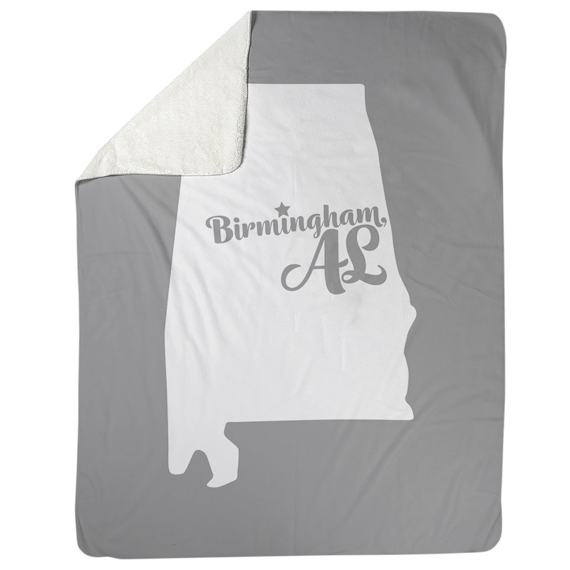 Jeté polaire de birmingham alabama, l 52,5 po x L 62,5 po, Gris