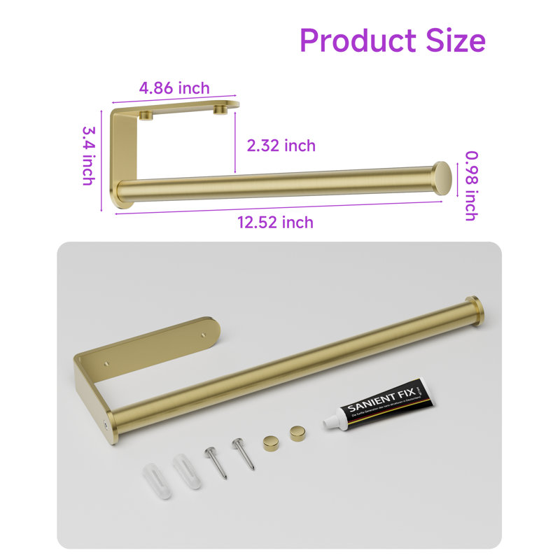 Distributeur de papier essuie-tout en acier inoxydable de style moderne, Doré