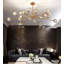 Lustre linéaire moderne à 18 lumières avec accents de cristal Spoutnik-184028583