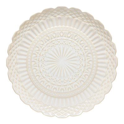 Plateau rond Cristal, blanc