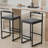 Upholstered Velvet Bar Stools Modern Dining Stools (Black & Gray, Set of 2)-1196671890-1196671891