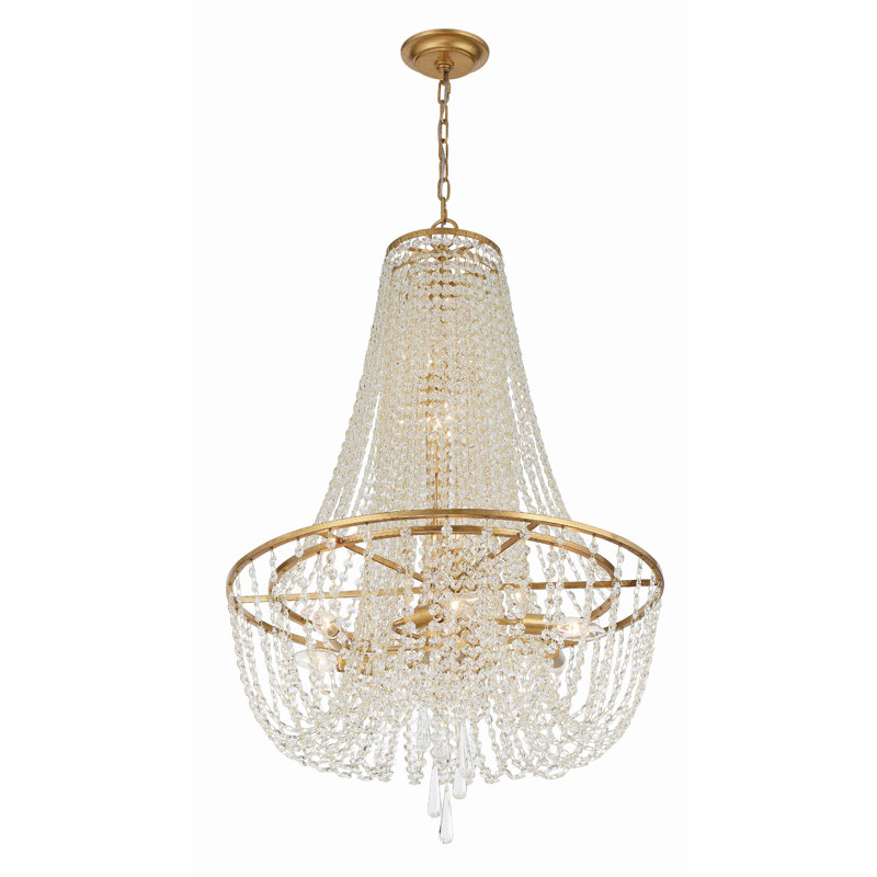 Storrs 9 - Light Dimmable Empire Chandelier, Antique Gold