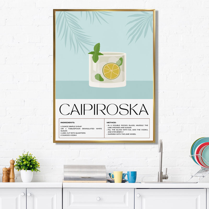 «Lime Caipiroska», impression d'art mural, H 20 po x l 12 po, Cadre flottant doré