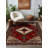 Mattis Burgundy Moroccan Machine Printed Cotton Polyester Area Rug-1042596551
