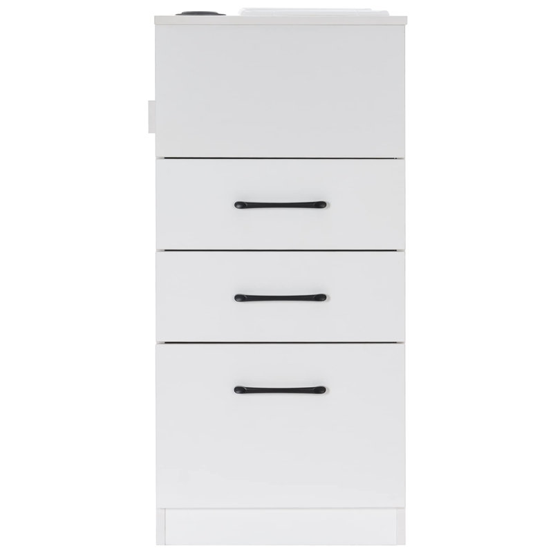 Salon Cabinet with Tool Holder Makeup Organizer, White