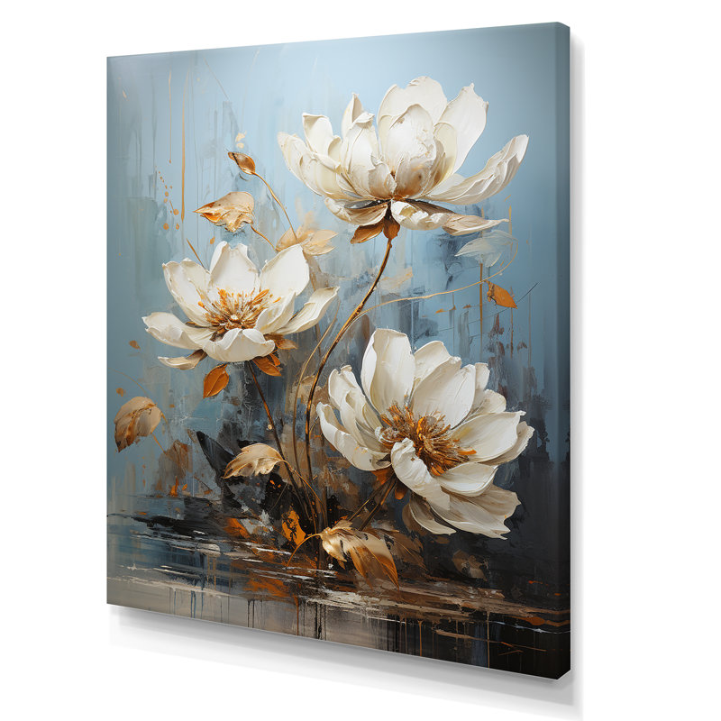 Sérénade lotus au clair de lune I, H 20 po x l 12 po x P 1 po, Toile tendue
